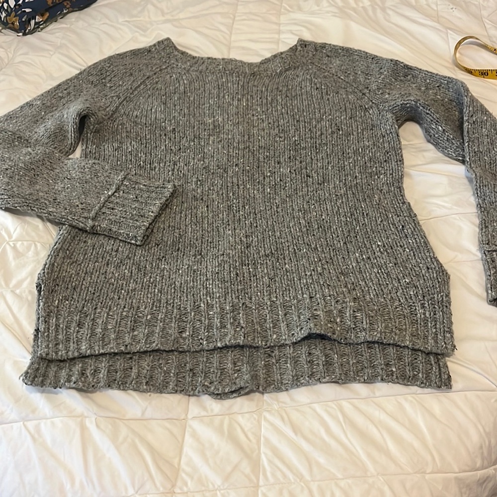 Gray tweed sweater